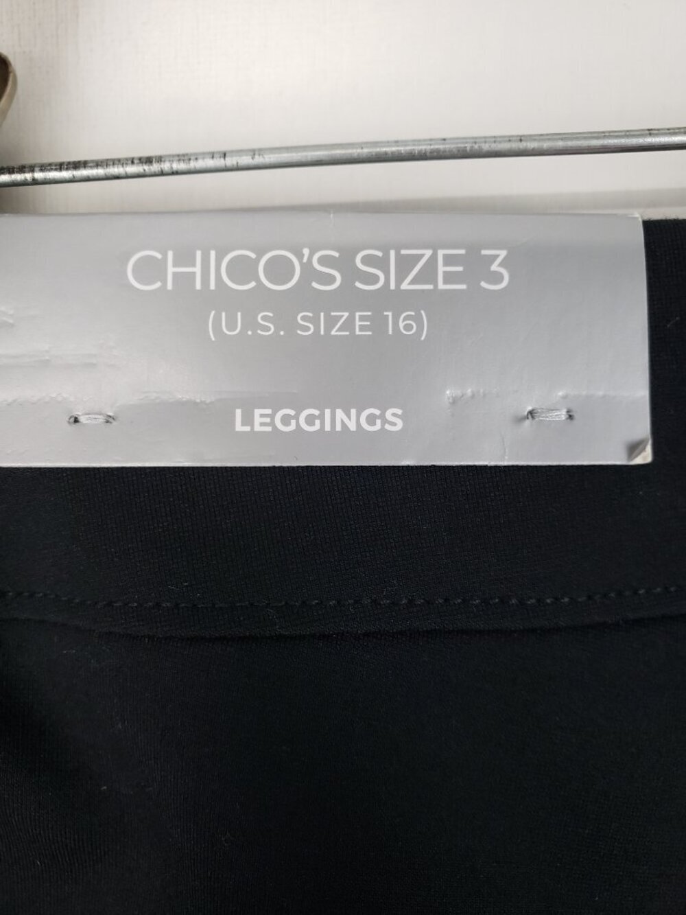 Chicos NWT Black Ponte Rivet Stud Legging Pull On Pants Womens 3/US 16 - Picture 6 of 11